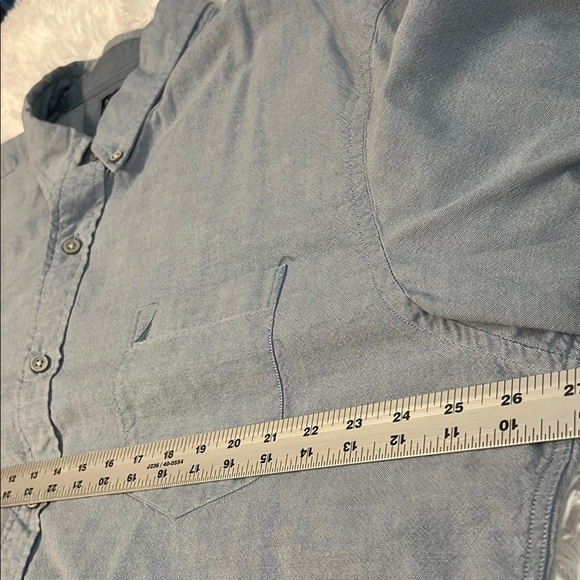 Nautica Blue Casual Button Down Shirt with Classic Collar - Picture 5 of 6